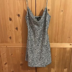 Small zebra animal print slip dress
